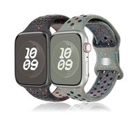 Bracelet pour Apple Watch 44mm 41mm 38mm 42mm 46mm 45mm 40mm 49mm,Bracelets Silicone pour Apple Watch Serie 10 9 8 7 6 5 4 3 2 SE Ultra 2/1,Band Nike Sport Montre iWatch Band pour Femme/Homme,2 Pack