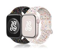 Bracelet pour Apple Watch 44mm 41mm 38mm 42mm 46mm 45mm 40mm 49mm,Bracelets Silicone pour Apple Watch Serie 10 9 8 7 6 5 4 3 2 SE Ultra 2/1,Band Nike Sport Montre iWatch Band pour Femme/Homme,2 Pack