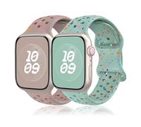 Bracelet pour Apple Watch 44mm 41mm 38mm 42mm 46mm 45mm 40mm 49mm,Bracelets Silicone pour Apple Watch Serie 10 9 8 7 6 5 4 3 2 SE Ultra 2/1,Band Nike Sport Montre iWatch Band pour Femme/Homme,2 Pack