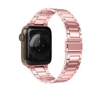 Bracelet pour Apple Watch - AVIZAR - Maillons Acier Rose - Compatible Series 8, 7, SE, 6, 5, 4 et 3