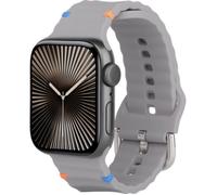 Bracelet pour Apple Watch - JUSTIN - ActiveFlex - Gris - Silicone souple - Compatible 44/45/46/Ultra