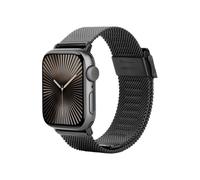 Bracelet pour Apple Watch - JUSTIN - Compatible 44/45/46/49mm - Noir - SilkSteel - Tressé et léger