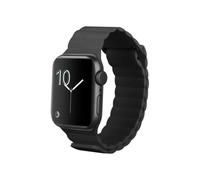 Bracelet pour Apple Watch - JUSTIN - MagFit - Noir - Cuir PU - Fermoir magnétique - Compatible 38/40/41/42mm