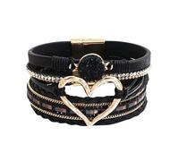 Bracelet pour femme avec inscription « I Will Always Be With You » en forme de cœur - Lien réglable - Cadeau souvenir pour enseignant, taille unique, Polyuréthane