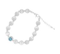 Bracelet pour femme avec pendentif papillon en opale synthétique lisse et élastique - Coupe régulière - Pour anniversaire de femme - Bracelet léger - Bijoux en caoutchouc, taille unique, Métal, Pas de
