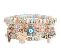 Bracelet pour femme | Bracelets tendance de style bohème avec symbole d'amitié à plusieurs couches, idéal pour la danse, les mariages, les voyages