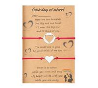Bracelet pour femme - Cadeau de rentrée scolaire - Ensemble de bracelets pour fille et garçon - Pour 2 premiers jours d'école - Bracelets réglables pour maman et moi, taille unique, Corde