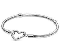 Bracelet Maille Serpent Fermoir C?ur Pandora Moments - Argent Argent Argent 20 cm
