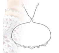 Bracelet pour femme en argent sterling 925 or rose, bracelet simple en forme de cœur, bracelet classique élégant en cristal, pour la Saint-Valentin, la fête des mères, un anniversaire, pour femme