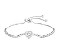 Bracelet pour femme en argent sterling avec cœur infini - Bracelet à breloques tendance et délicat - Réglable - Pour femme, mariée, sœur, petite amie, mère, taille unique, Plastique, Pas de gemme
