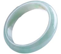 Bracelet pour femme, Jade Bangle, Floating Flower Translucent Round Jade Bangle, Light Green Natural Jade Bangle Bracelet, The Best for Ladies, for Girlfriend, for Mother, with Jewelry Box, 54-62mm,54