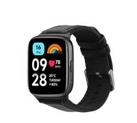 kwmobile Bracelet compatible avec Xiaomi Redmi Watch 3 Active/Redmi Watch 3 Lite bracelet - Bracelet de rechange en cuir véritable et silicone - noir
