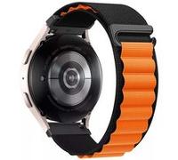 Bracelet Samsung G Watch Series Boucle alpine 20mm 155 à 210mm Noir et Orange Bigben