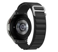 Bracelet Samsung G Watch Series Boucle alpine 20mm Connecteurs argent 155 à 210mm Noir Bigben