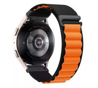 Bracelet Samsung G Watch Series Boucle alpine 20mm 155 à 210mm Noir et Orange Bigben