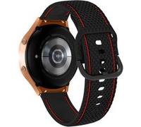 Bracelet pour Galaxy Watch 5 / 5 Pro / 4 Silicone Coutures Bicolore Avizar Noir / Rouge