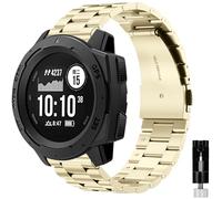 Bracelet pour Garmin Instinct 2 Métal, Bracelet en Acier Inoxydable Massif Réglable en Longueur Style Business Bracelet pour Garmin Instinct/Instinct 2/ Instinct Tide/Instinct Tactical