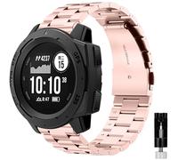 Bracelet pour Garmin Instinct 2 Métal, Bracelet en Acier Inoxydable Massif Réglable en Longueur Style Business Bracelet pour Garmin Instinct/Instinct 2/ Instinct Tide/Instinct Tactical