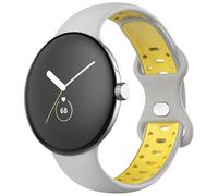 Bracelet pour Google Pixel Watch Silicone Bicolore Souple Gris et Jaune