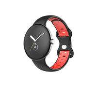 Bracelet pour Google Pixel Watch Silicone Bicolore Souple Noir et Rouge