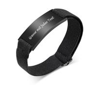 Bracelet pour homme avec gravure - Bracelet élastique en nylon personnalisé avec nom gravé - Texte photo pour hommes, femmes, garçons, cadeaux d'anniversaire, fête des pères, remise de diplôme, Noël