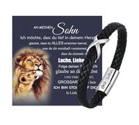 Bracelet pour homme - Cadeau pour mère et fils - Bracelet en cuir pour homme avec signe infini pour mon fils avec inscription en allemand « Mama Papa, 18e anniversaire garçon » - Cadeau d'anniversaire