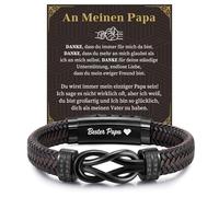 Bracelet pour homme - Cadeau pour papa - Bracelet pour homme avec gravure - Texte d'amour pour homme - Bracelet en cuir réglable pour homme - Cadeau pour la fête des pères, anniversaire, papa - Cadeau