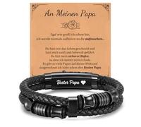 Bracelet pour homme - Cadeau pour papa - Bracelet pour homme avec gravure - Texte d'amour pour homme - Bracelet en cuir réglable pour homme - Cadeau pour la fête des pères, anniversaire, papa - Cadeau