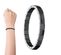 Bracelet pour homme - Détails de cube poli, superposition de pierre extensible, artisanat haut de gamme, tendance légère au poignet, style décontracté moderne | Utilisation d'accessoires de perles