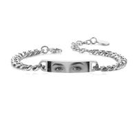 Bracelet pour homme personnalisé - Bracelet réglable avec photo et nom/texte gravé en acier inoxydable, cadeaux parfaits pour la Saint-Valentin, un anniversaire de mariage, un mari, un petit ami