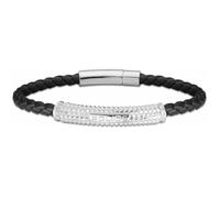 Bracelet pour homme - POLICE - PEAGB2214901 - Cuir noir - 19 cm - Fermeture aimantée