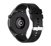 Bracelet pour Huawei Watch GT Runner Silicone Renforcé Boucle Argentée Noir