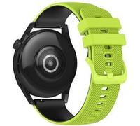 Bracelet pour Huawei Watch GT3 46mm Silicone Bi-Colore et Texturé - Vert Citron / Noir