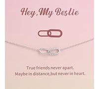 Bracelet pour meilleure amie, cadeau d'anniversaire - Bracelets en argent sterling - Cadeaux d'amitié pour femme, meilleure amie, meilleure amie - Cadeau de relation longue distance pour sœurs de la