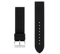 bracelet pour montre akteo boucle argent 22 mm silicone noir