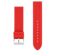 bracelet pour montre akteo boucle argent 22 mm silicone rouge