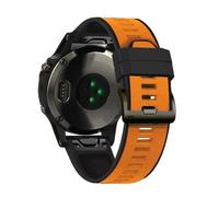 Bracelet Pour Montre Connectée 22mm Sangle Pour Garmin Fenix 6-Fenix 5-Forerunner 945-Forerunner 935-Marq,Orange-Noir