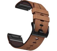 BRACELET POUR MONTRE CONNECTEE - Fleuve - Bracelet cuir Garmin 22mm Fenix 5-8, Forerunner 935/945/955, Approach S60, Quatix 5-7