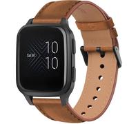 BRACELET POUR MONTRE CONNECTEE - Fleuve - Bracelet cuir Garmin Vivoactive 3/5, Venu/Venu Sq/2, remplacement, brun, mixte