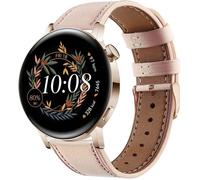 BRACELET POUR MONTRE CONNECTEE - Fleuve - Bracelet cuir Huawei Watch GT 2/3/GT 2E 42Mm/46Mm, fermoir or/rose, remplacement