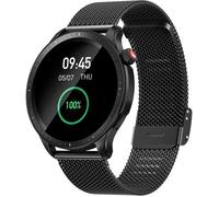 BRACELET POUR MONTRE CONNECTEE - Fleuve - Bracelet métal Amazfit GTR 2/3/4/Stratos 3, maille acier inoxydable, remplacement noir