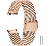 BRACELET POUR MONTRE CONNECTEE - Fleuve - Bracelet métal maille 22mm universel pour smartwatch,libération rapide,homme/femme,or