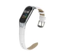 Bracelet pour montre connectée Xiaomi Mi Band 5 en cuir véritable texture crocodile - Blanc - LEMONDA