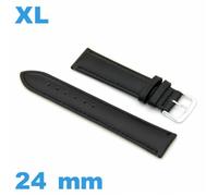 ""Bracelet pour montre noir grande longueur Cuir véritable de veau lisse 24mm 1 Bracelet Montre 24 mm Bracelet montre Cuir""