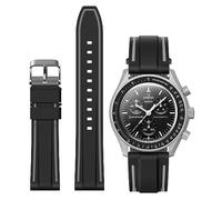 Bracelet pour Omega x Swatch MoonSwatch/Rolex Watch/SEIKO Watch 20mm, Montre Omega X Swatch Moonswatch Speedmaster à dégagement rapide Bracelet en silicone (Noir)