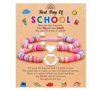 Bracelet pour premier jour de maternelle/maternelle/1ère année/2e année/école, bracelet pour la rentrée scolaire, maman et moi, papa et fils, One Size, Acier inoxydable, Pas de gemme