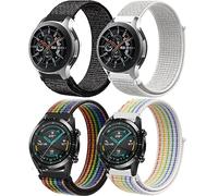 Bracelet pour Samsung Galaxy Watch 3 45mm/Galaxy Watch 46mm/Gear S3 Frontier, 22mm 4Pack Bracelets de Nylon Loop pour Huawei Watch Gt 2/Gt 3/Gt 46mm/Watch 2/Garmin Venu/Venu 2 Montre Band Homme Femme
