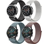 Bracelet pour Samsung Galaxy Watch 3 45mm/Galaxy Watch 46mm/Gear S3 Frontier, 22mm 4Pack Bracelets de Nylon Loop pour Huawei Watch Gt 2/Gt 3/Gt 46mm/Watch 2/Garmin Venu/Venu 2 Montre Band Homme Femme