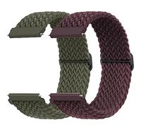 Bracelet pour Samsung Galaxy Watch 3 45mm/Galaxy Watch 46mm/Gear S3 Frontier, 22mm Bracelets Nylon Tressé pour Huawei Watch Gt 2/Gt 3/Gt 46mm/Watch 2/pour Garmin Venu/2 Montre Band Homme Femme,2PCS