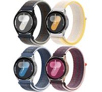 Bracelet pour Samsung Galaxy Watch 6/4/5 40mm 44mm/Active 2/Watch 5 Pro 45mm/Watch 3 41mm,20mm 4PCS Bracelets de Nylon pour Garmin Vivoactive 3/4s/Forerunner 245/Venu Sq 2/2 Plus/Amazfit Gts 2/4 Mini